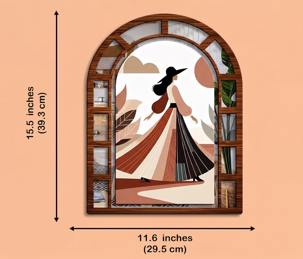 經典 Jharoka 木框藝術裝飾畫 (1組2個) Traditional Jharoka Wall Hanging Art