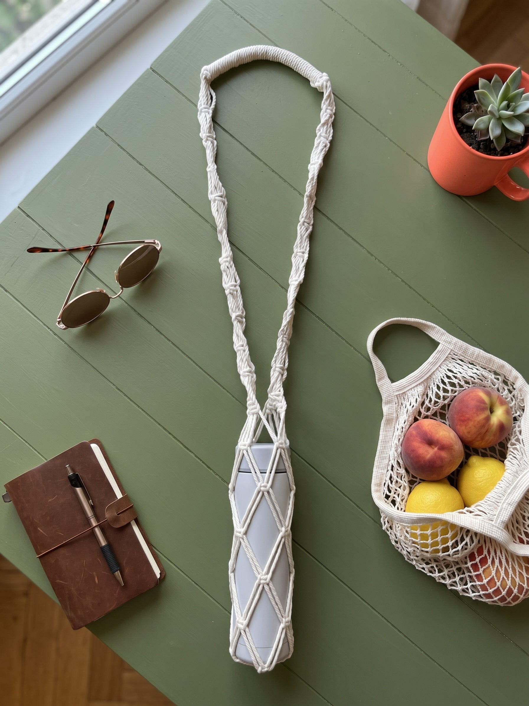 樸手工編織杯袋  Rustic Cotton Tumbler Carrier