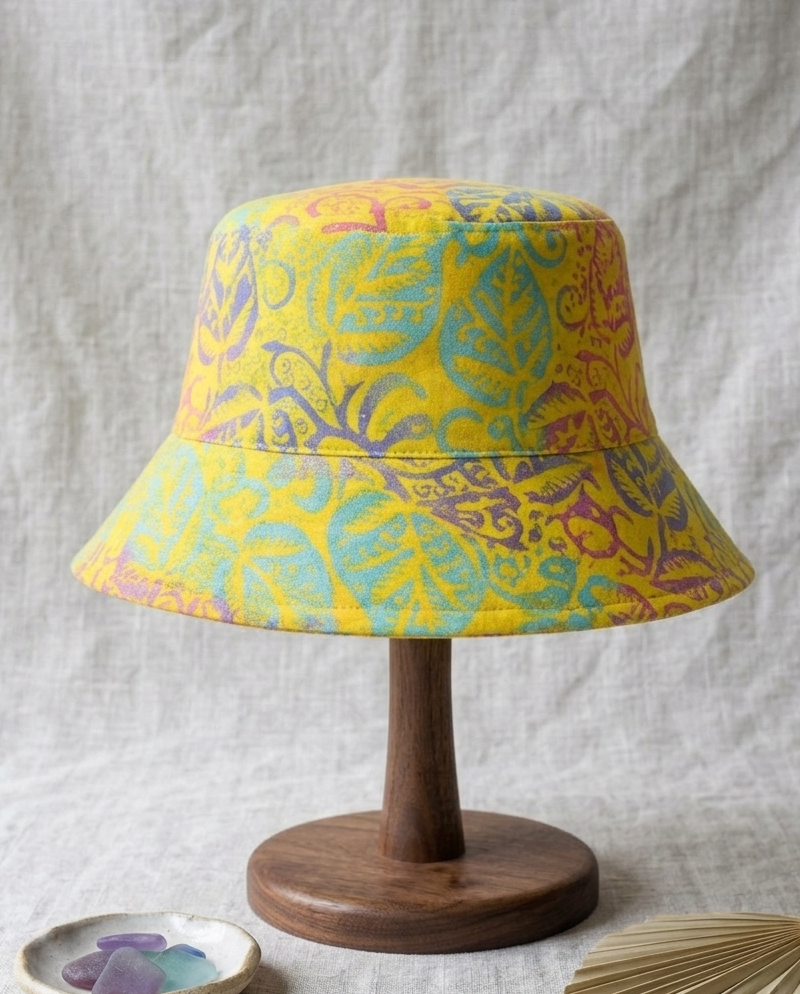 峇里島手工蓋印紮染純棉漁夫帽 Bali raditional Hand-Dyed Block Print Cotton Bucket Hat
