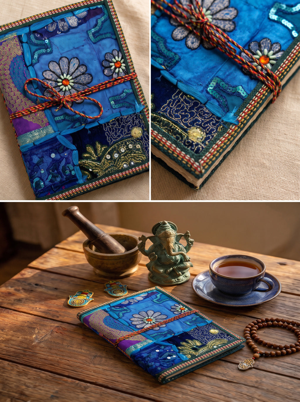 印度手工復古拼布日記本 Vintage Handmade Patchwork Diary