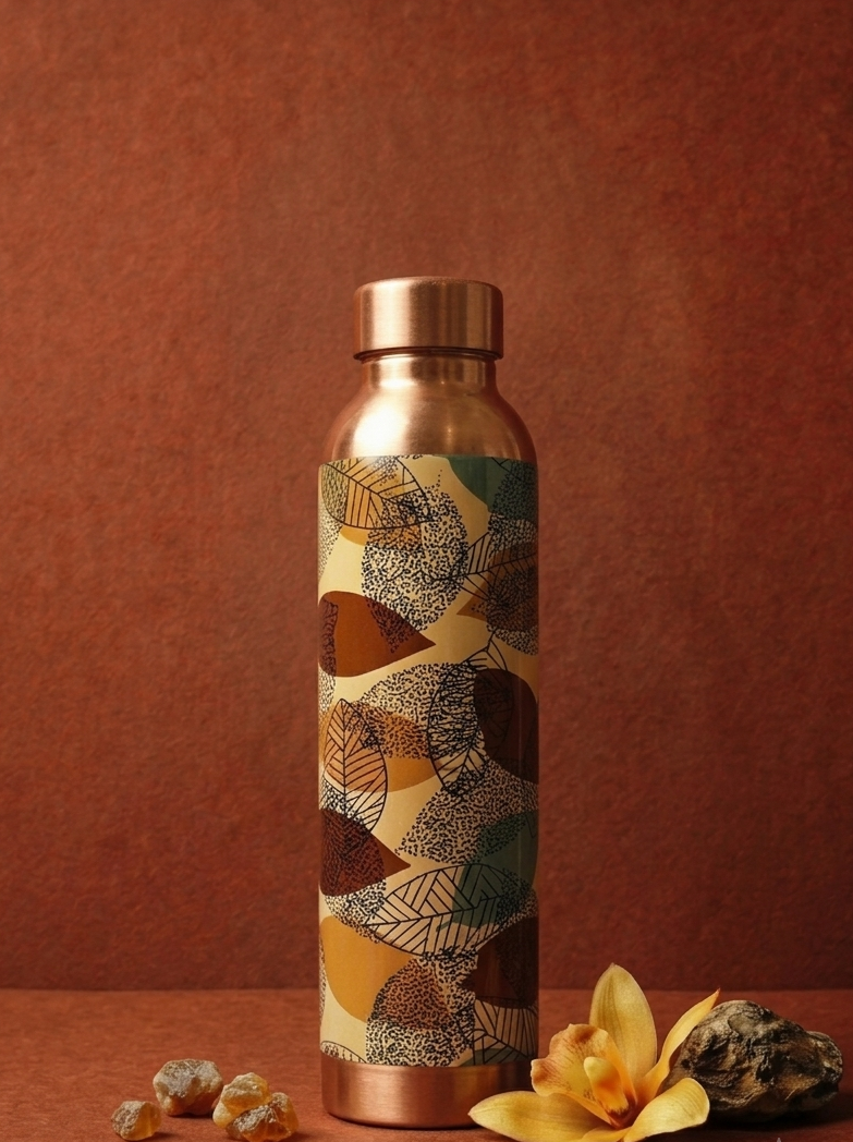 幾何秋葉純銅水瓶 Geometric Leaves Pure Copper Bottle