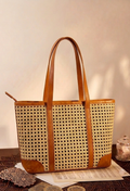 【日光莊園】藤編皮革包 Sun-Drenched Manor Rattan Tote