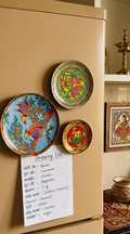 印度風手繪陶瓷彩繪磁鐵三件組 Indian Folk Art Hand-Painted Ceramic Magnet (3-Piece)