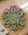 純手工編織曼陀羅花墊 Handmade Green & Purple Mandala Woven Mat