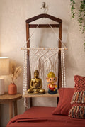 波西米亞手工編織木質牆面層架 Handmade Boho Macrame Wood Hanging Shelf