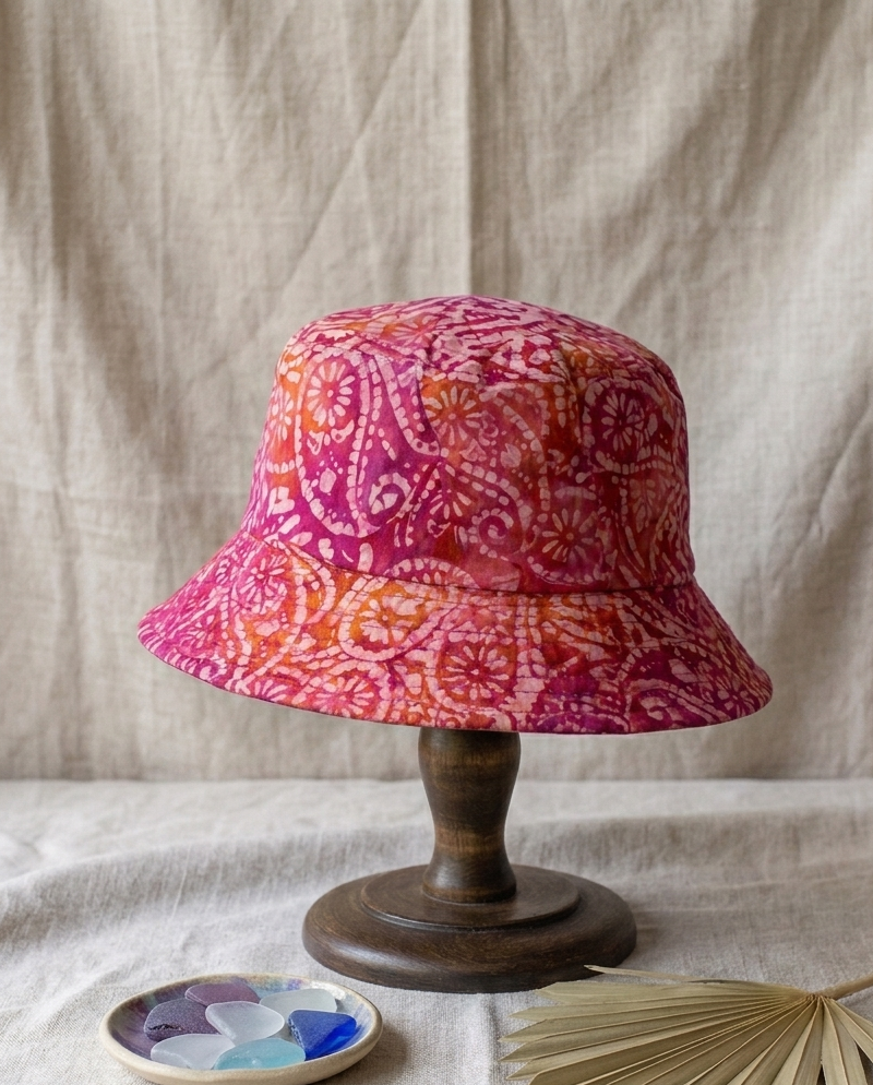 峇里島手工印染雙面漁夫帽 Bali Hand-Dyed Reversible Bucket Hat
