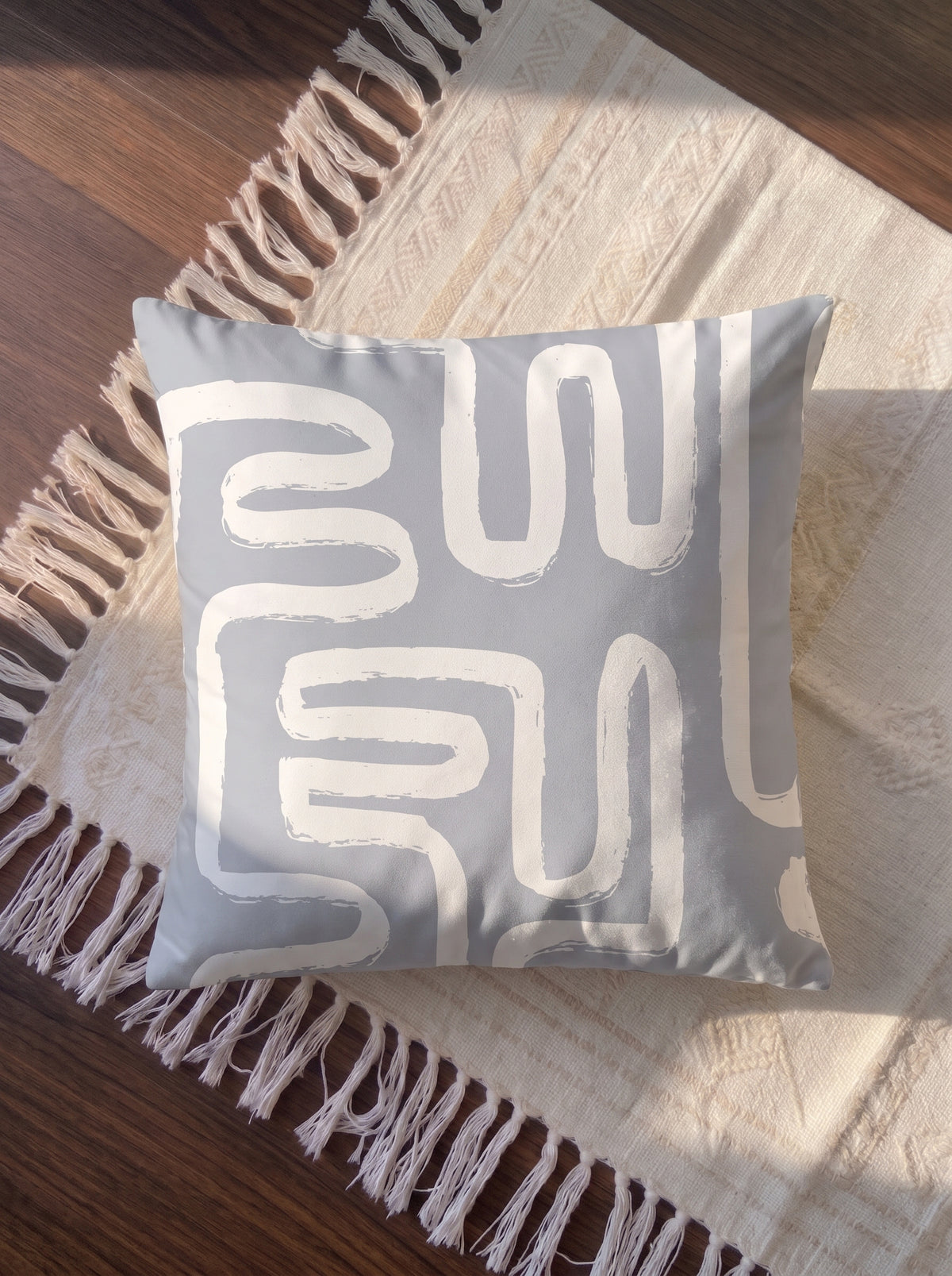 靈魂軌跡質感灰階流線抱枕套組 (1組2個) Soulful Path Grey Abstract Pattern Cushion Cover Set