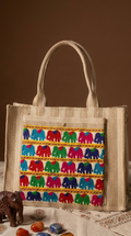 異國風彩繡大象托特包 Exotic Elephant Embroidered Tote