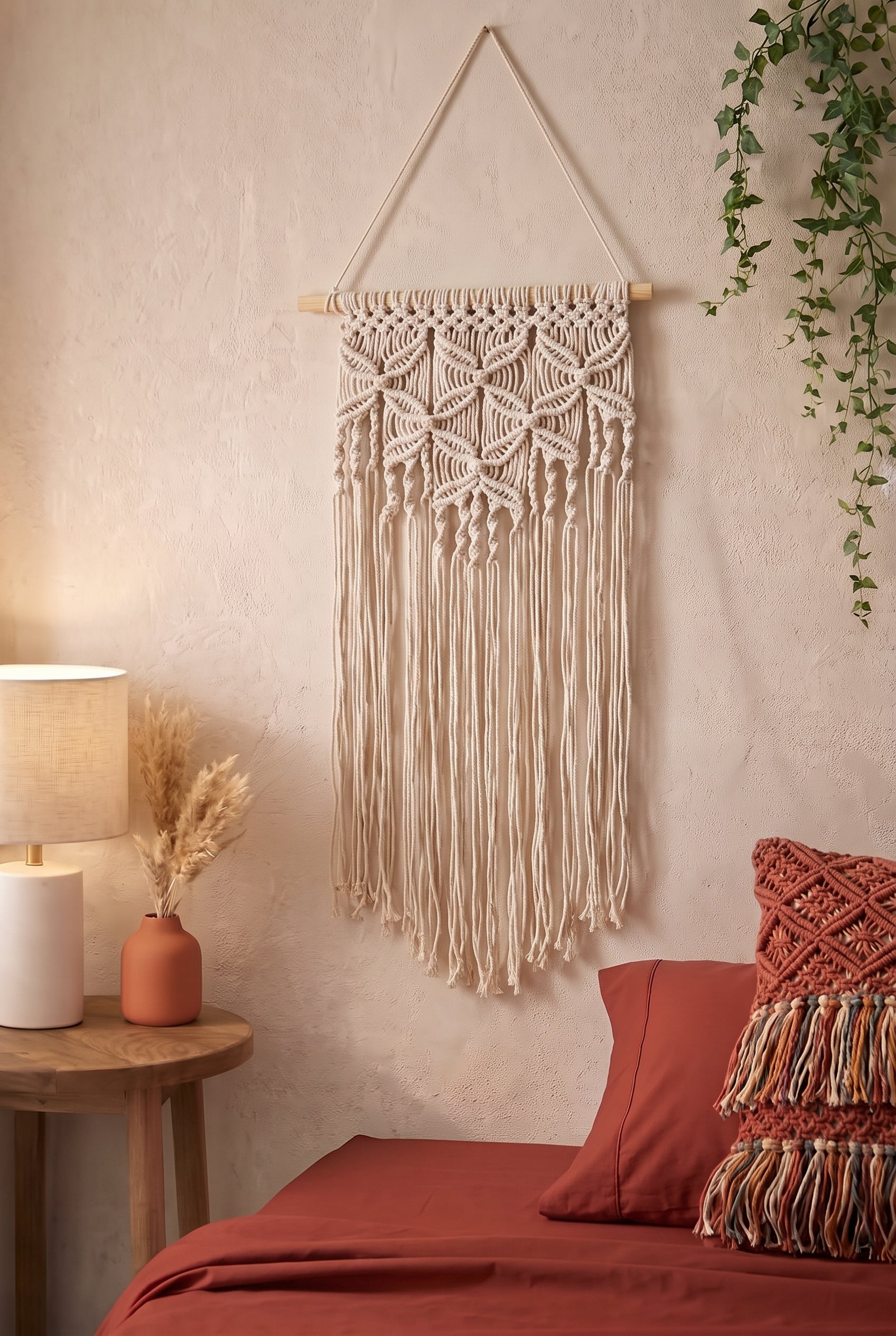 晨光交織・波西米亞流蘇掛毯 Morning Light" Bohemian Fringe Macrame Tapestry