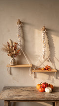 拾光繫結 Macramé 原木置物架 Sunlit Knots Macramé Hanging Shelf