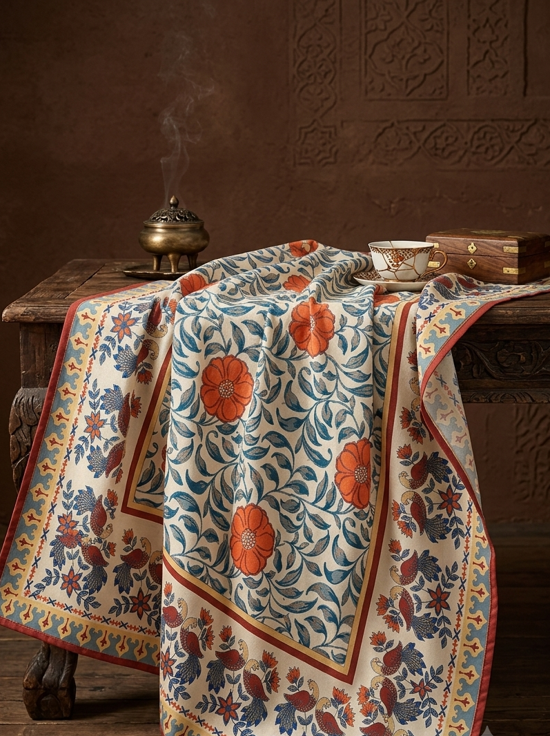 南洋繁花質感厚磅防皺桌布 Tropical Blossom Wrinkle-Resistant Dining Tablecloth