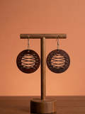 【大地之弦】手工硬木幾何編織圓框耳環 Chords of Earth Handcrafted Hardwood Woven Circular Earrings