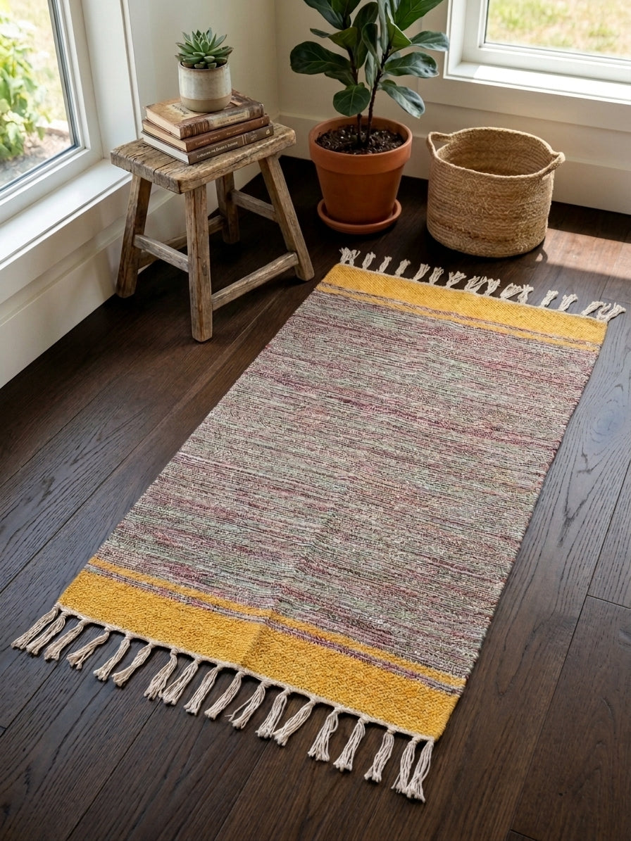 質樸時光手工棉織地墊 Rustic Charm Handwoven Cotton Mat