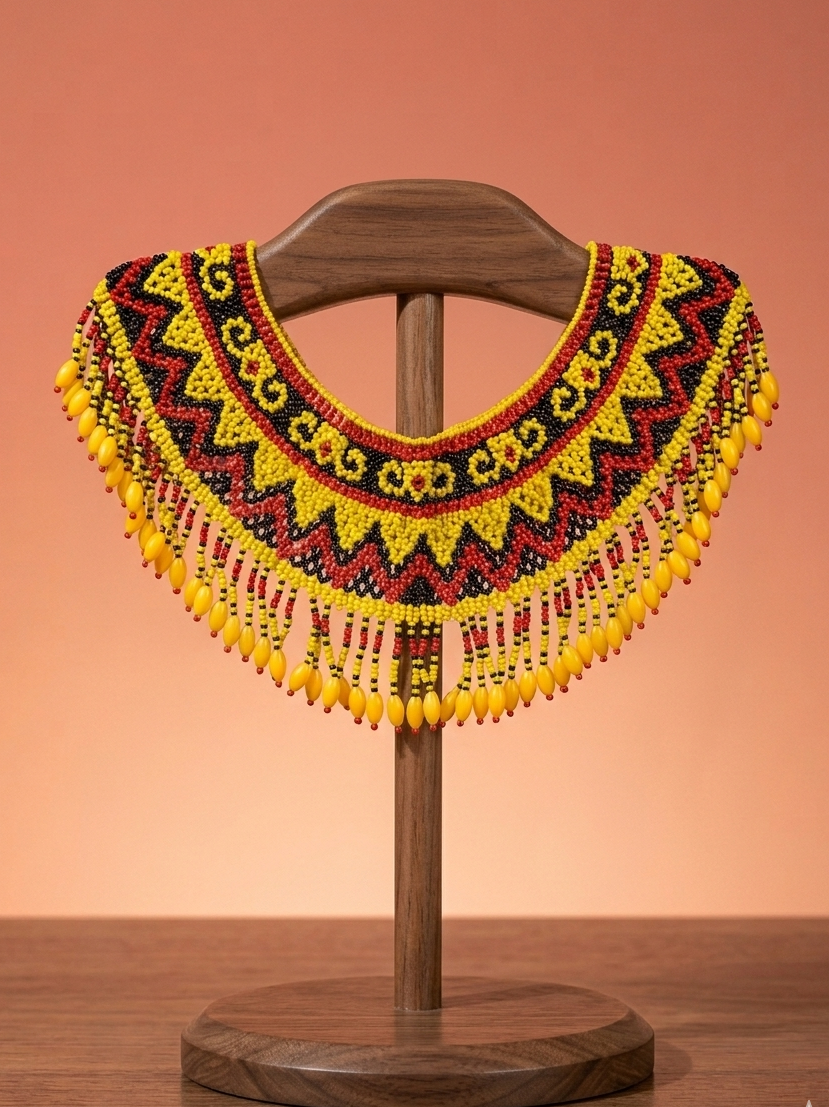 手工太陽圖騰串珠項鍊 Sun Pattern Beaded Collar