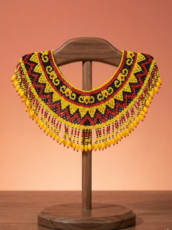 手工太陽圖騰串珠項鍊 Sun Pattern Beaded Collar