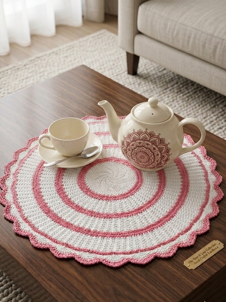 秘境螺旋 · 印度純棉手作圓形桌墊 Karma Spiral Indian Artisan Round Table Mat
