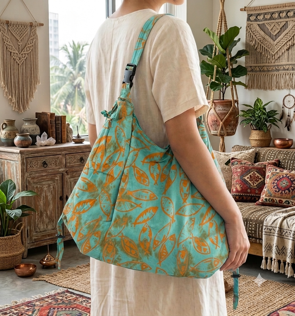 漫遊者自然圖騰流浪包 Wanderlust Nature Print Hobo Bag