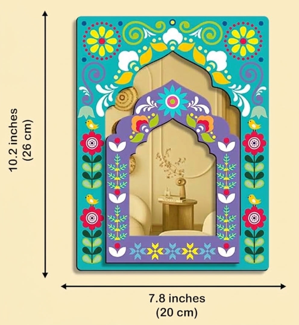 印度彩虹Jharokha 拱門鏡面壁飾組  Indian Rainbow Jharokha Arch Mirror Set