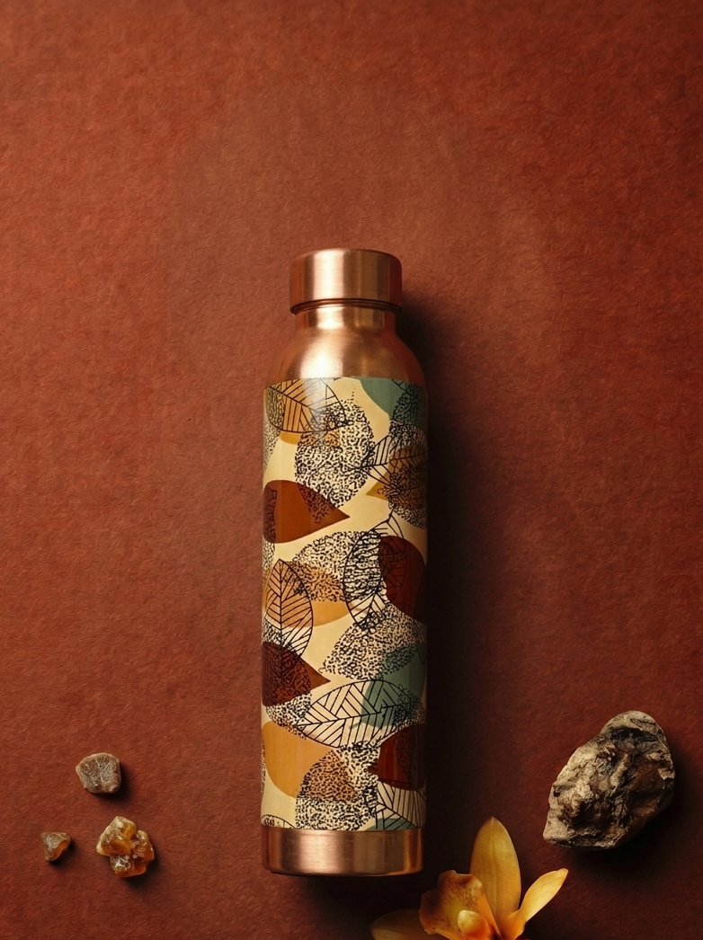 幾何秋葉純銅水瓶 Geometric Leaves Pure Copper Bottle