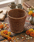 天然竹藤編織垃圾桶 Natural Bamboo and Rattan Woven Trash Can