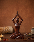 Anjali祈願者木頭瑜伽擺件 Anjali Prayer Yogi Wooden Statue