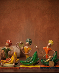 梵韻樂師：印度復古斑斕鐵藝工藝品三件套 Mystic Rhythms: Vintage Hand-Painted Iron Musician Statues