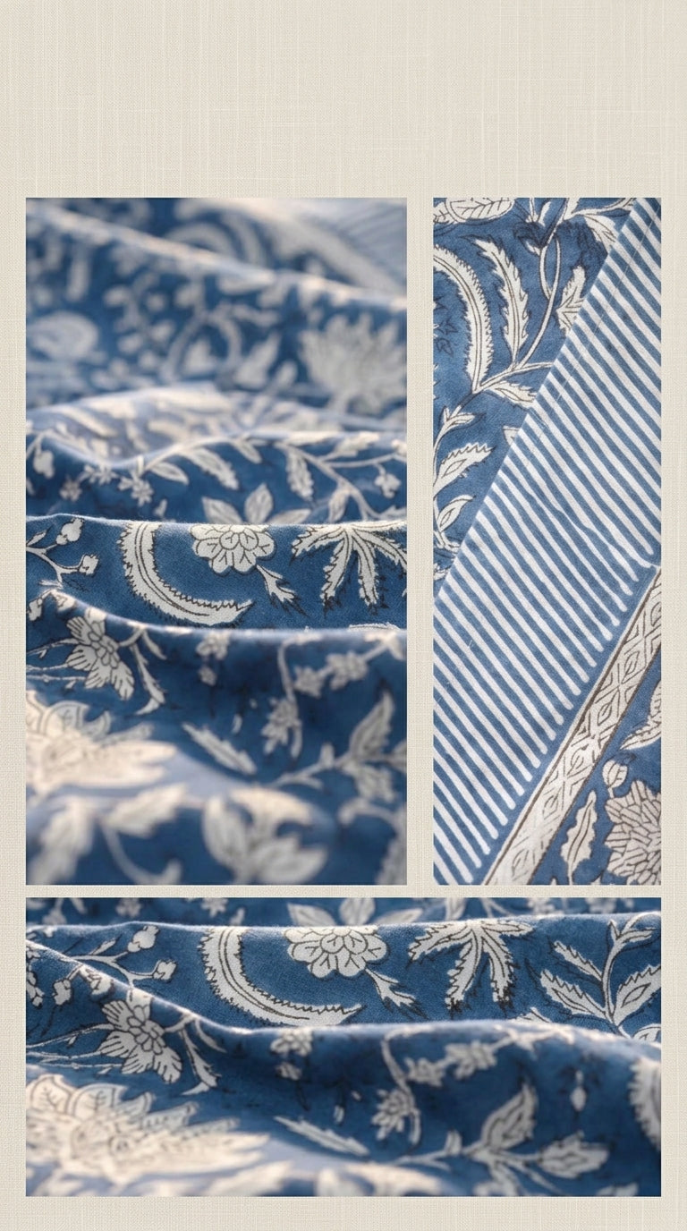 印度職人純棉手工木刻印花桌布 Artisan Hand-Block Printed Pure Cotton Tablecloth