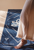 【靛藍秘境】純棉手工編織瑜伽墊 Indigo Lotus Woven Sanctuary Cotton Handcrafted Yoga Mat