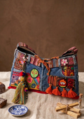 秘境漫遊・印度風古著手工改製牛仔包Mystic Wanderer • Upcycled Denim Boho Bag