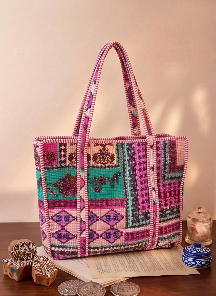 「靈韻織錦」匠心工藝鋪棉手提包 Ethereal Brocade Artisan Padded Tote