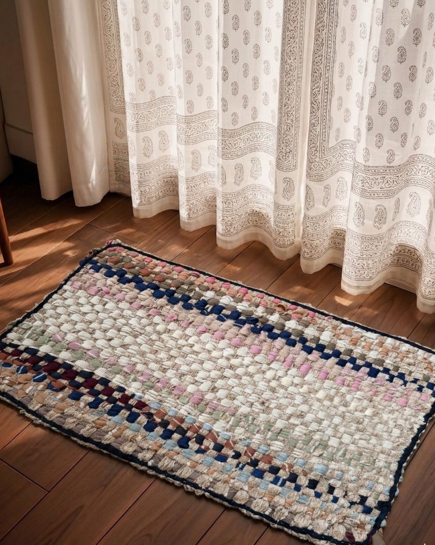波西米亞風手工編織布條地墊 Boho Palette - Handwoven Cotton Rag Rug