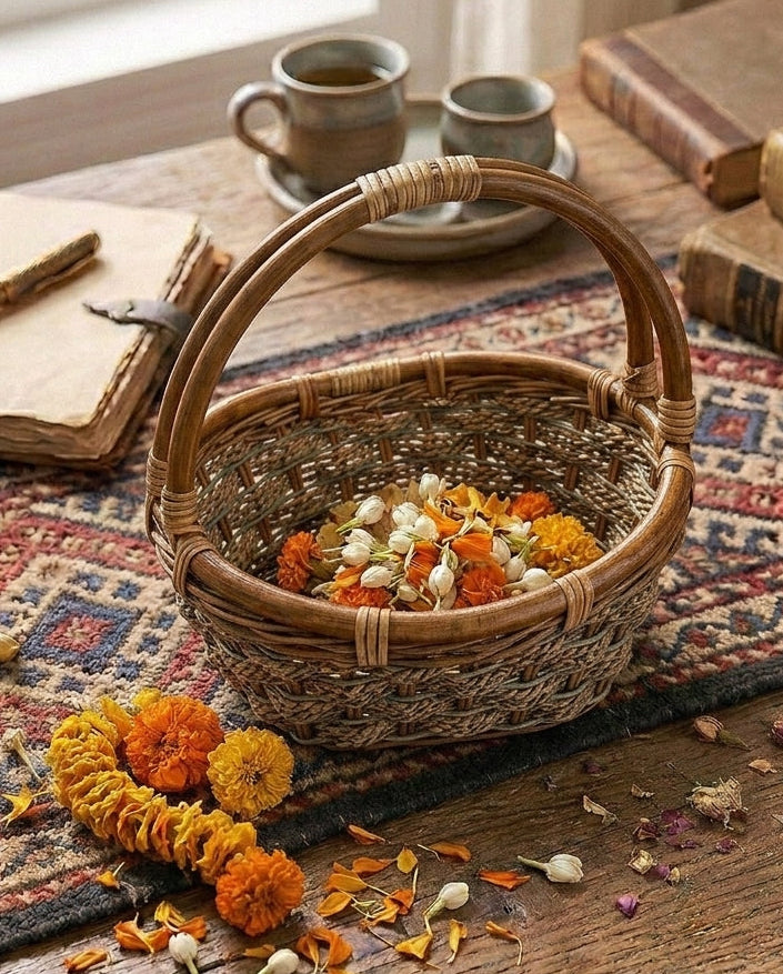 悠然牧野手提籃 Meadow Breeze Rattan Basket