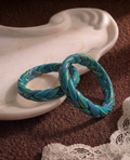 孔雀藍調：手工編織鐲 Peacock Blue Melody: Hand-Braided Bangle