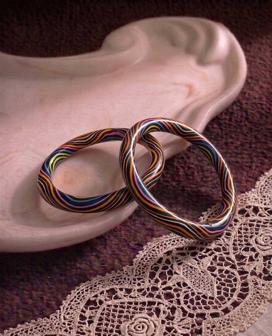 脈動之環 — 黑曜石稜鏡  Pulsing Vitality Bangle — Obsidian Prism