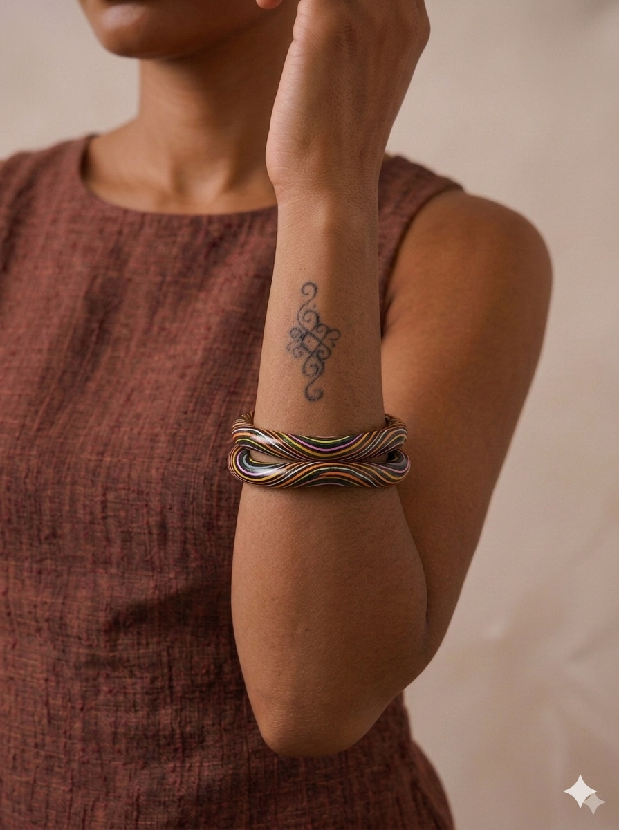 脈動之環 — 黑曜石稜鏡  Pulsing Vitality Bangle — Obsidian Prism