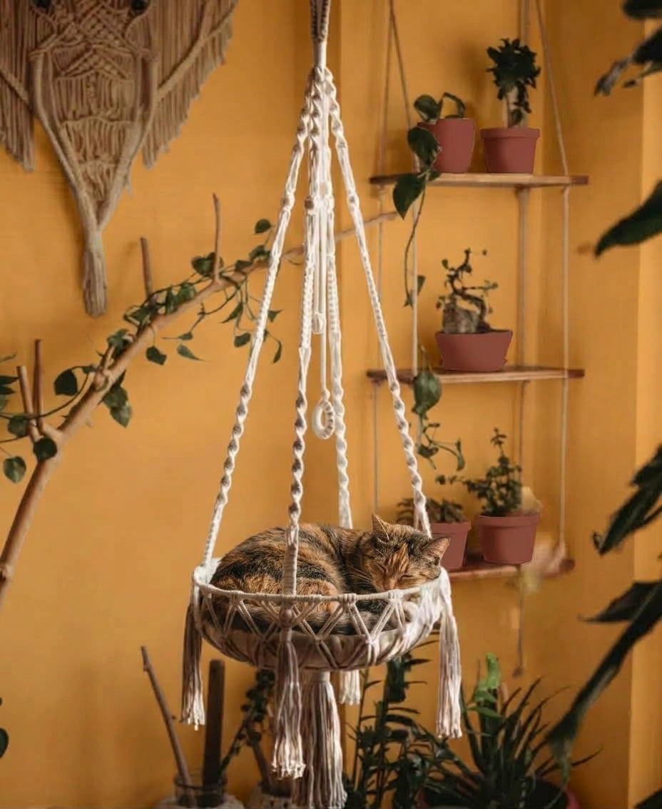 匠心手編貓咪鞦韆吊籃 Artisan Macramé Cat Swing